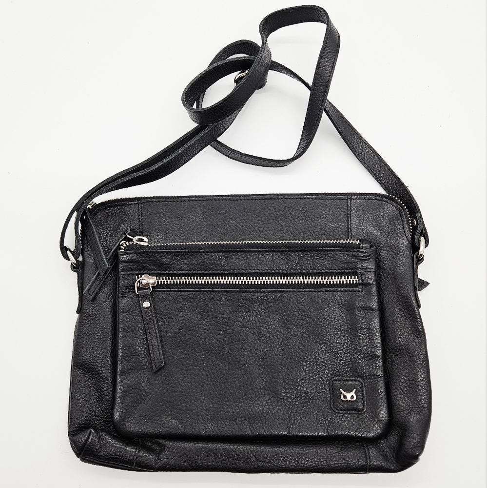 WISE OWL | pebbled leather crossbody bag purse